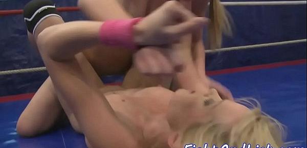  Busty wrestling les gets pierced pussy licked